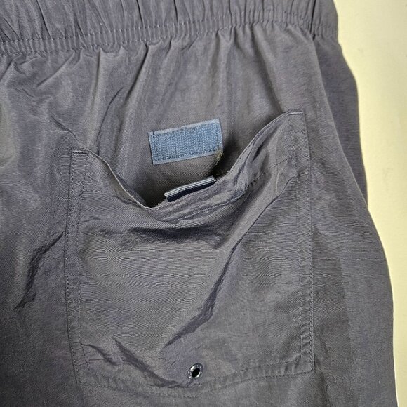 Nautica Mens XL Colorblock Pocket Swim Shorts Navy/Orange/Beige Mesh Lining - Picture 7 of 9